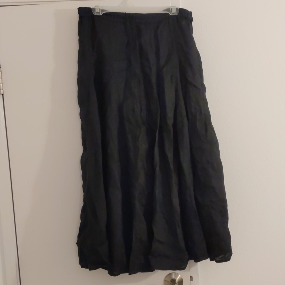 Ann taylor black linen maxi dress size small